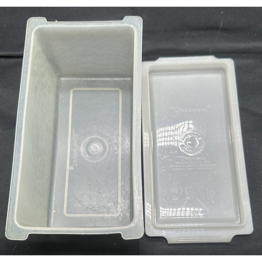 Vintage Tupperware Clear Opaque Butter Dish Keeper 638-4 lid 638-2 bottom - Picture 6 of 8